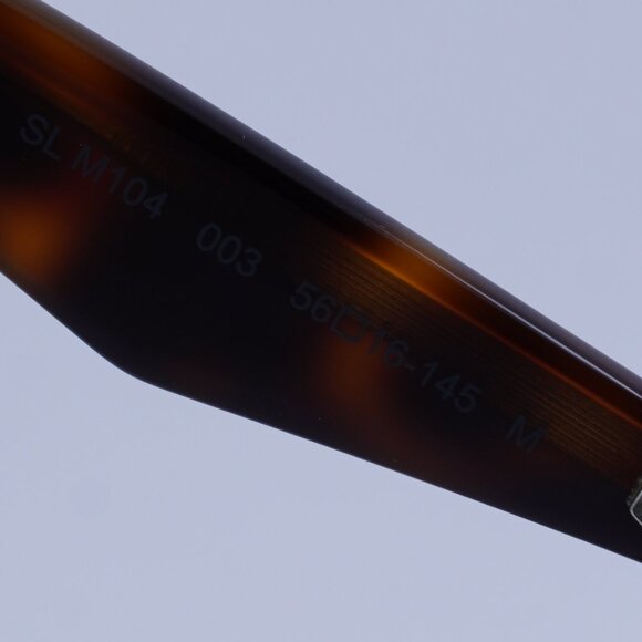 Saint Laurent SLM104 003 Sunglasses Havana Square Frame, Green Lenses - Picture 5 of 13